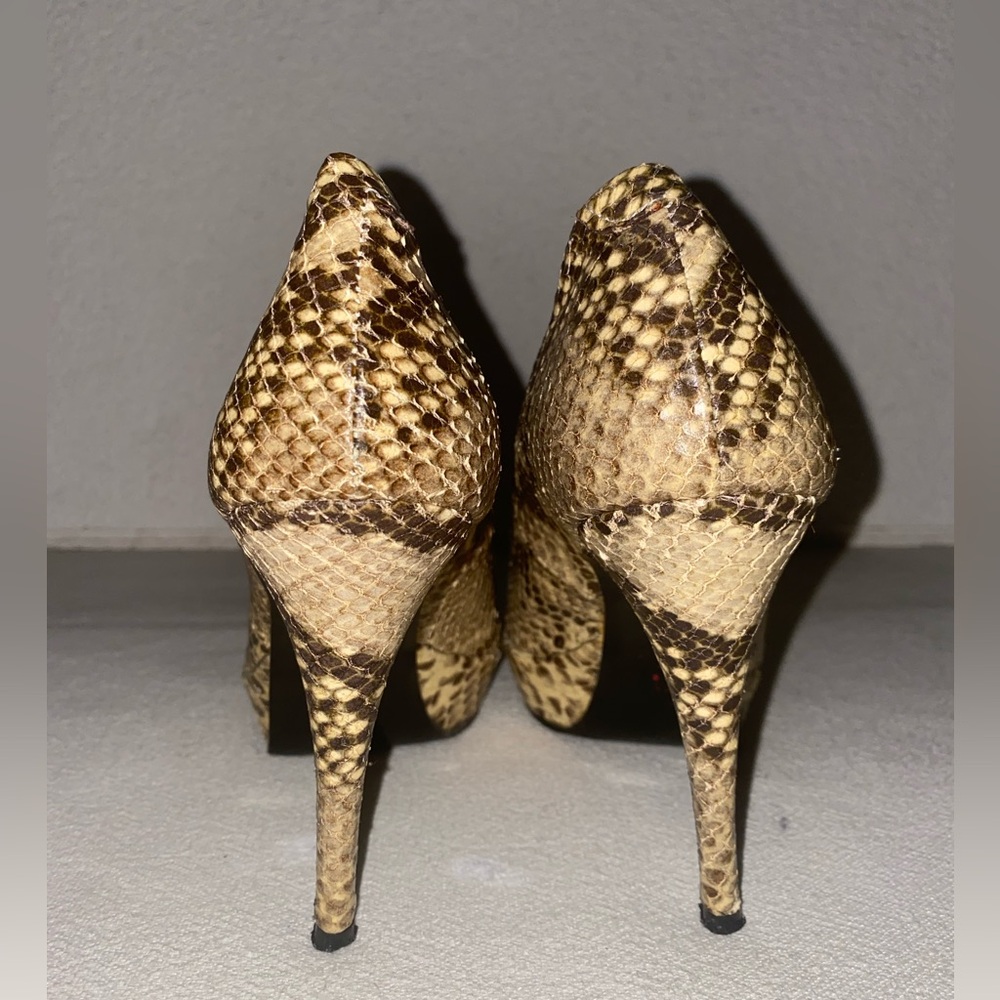Shoe Box New York Python Open Toe Heels Shoes Mad… - image 3